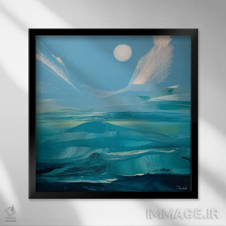 تابلو انتزاعی نور سیال ۱ اثر جیکوب جوگاشویلی - نمای قابدار مشکی