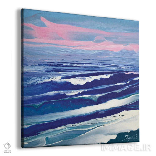 تابلو انتزاعی صورتی و آبی ۳ اثر جیکوب جوگاشویلی - نمای پرسپکتیو محصول