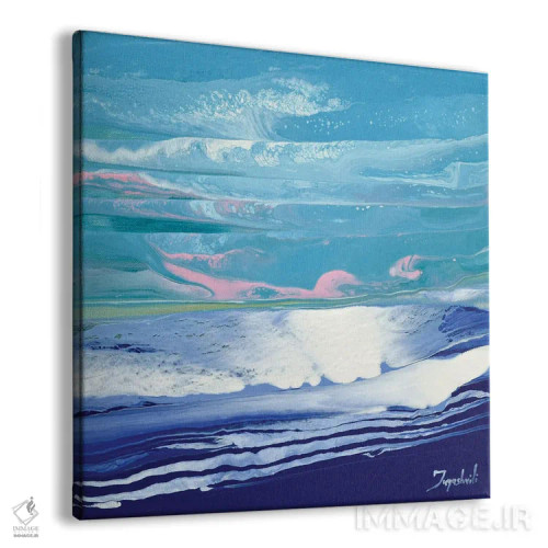 تابلو انتزاعی صورتی و آبی ۱ اثر جیکوب جوگاشویلی - نمای پرسپکتیو محصول