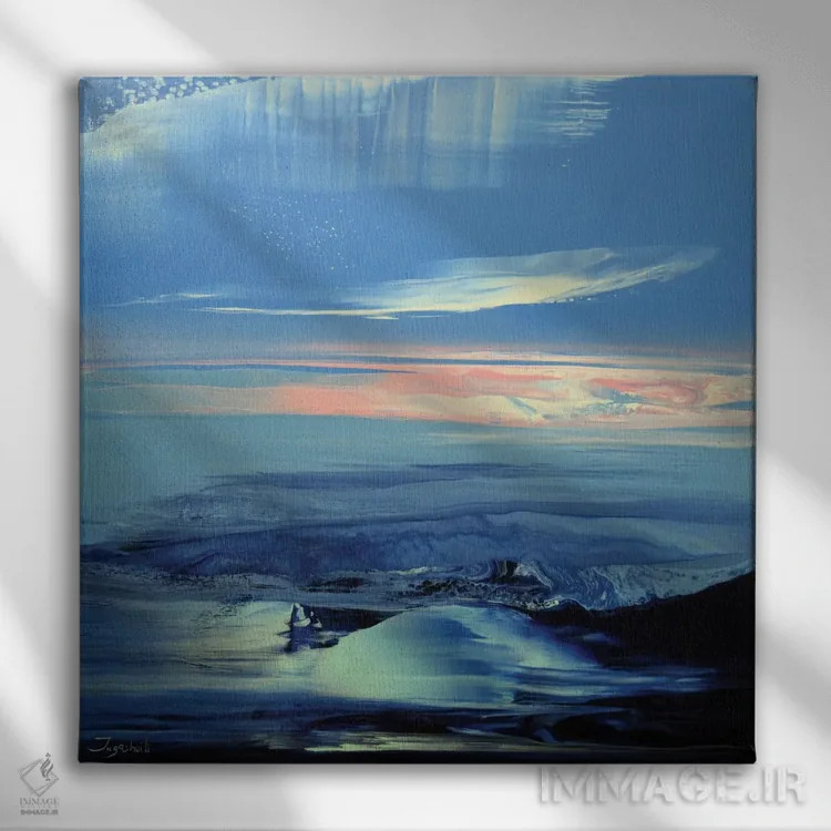 تابلو انتزاعی صدای سطح ۱ اثر جیکوب جوگاشویلی - نمای روبهرو روی دیوار