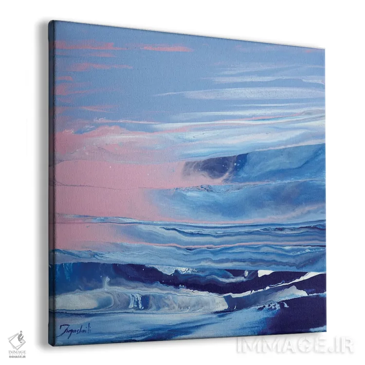 تابلو انتزاعی صورتی و آبی ۷ اثر جیکوب جوگاشویلی - نمای پرسپکتیو محصول