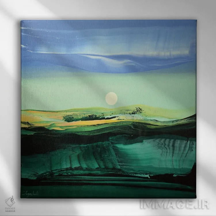 تابلو انتزاعی صدای سطح ۲ اثر جیکوب جوگاشویلی - نمای روبهرو روی دیوار