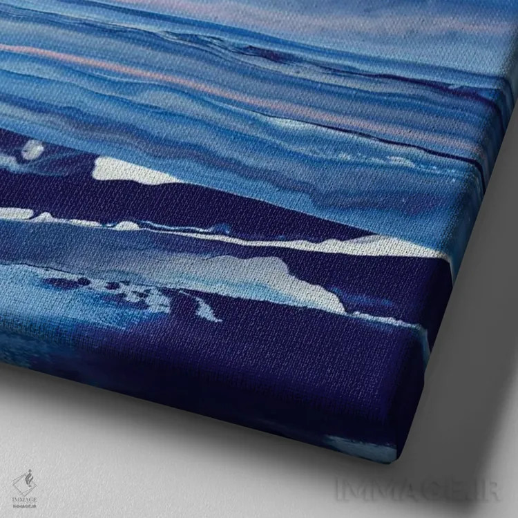 تابلو انتزاعی صورتی و آبی ۷ اثر جیکوب جوگاشویلی - نمای نزدیک بافت بوم