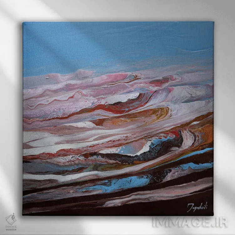 تابلو انتزاعی منظره مصنوعی ۳ اثر جیکوب جوگاشویلی - نمای روبهرو روی دیوار