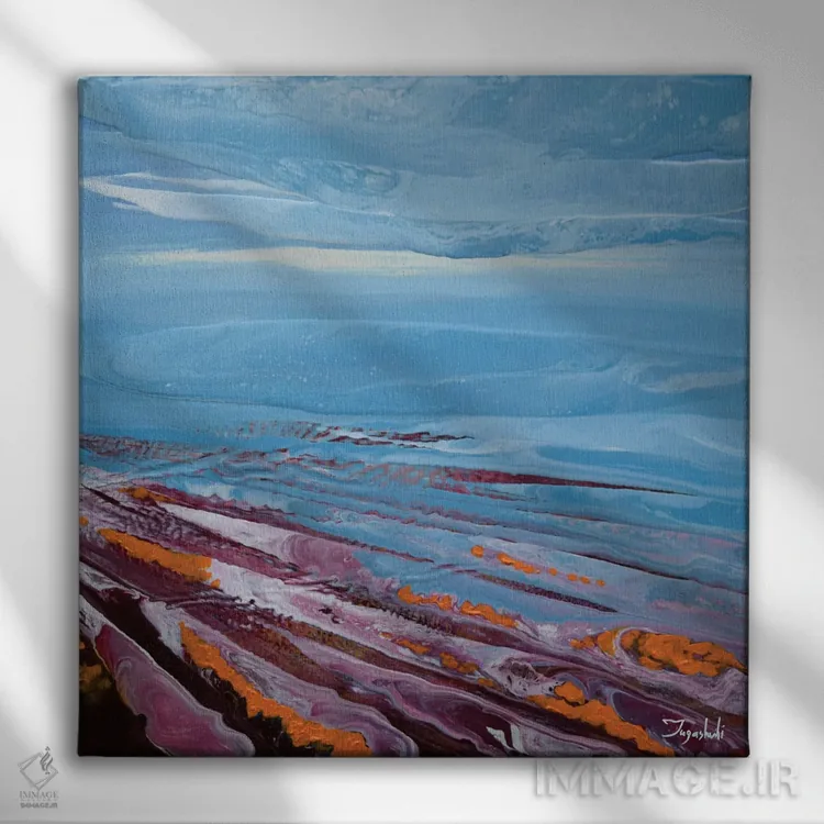 تابلو انتزاعی منظره مصنوعی ۱ اثر جیکوب جوگاشویلی - نمای روبهرو روی دیوار