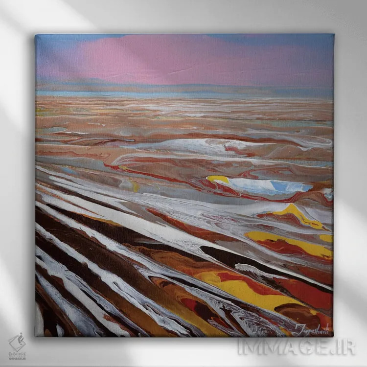 تابلو انتزاعی منظره مصنوعی ۶ اثر جیکوب جوگاشویلی - نمای روبهرو روی دیوار