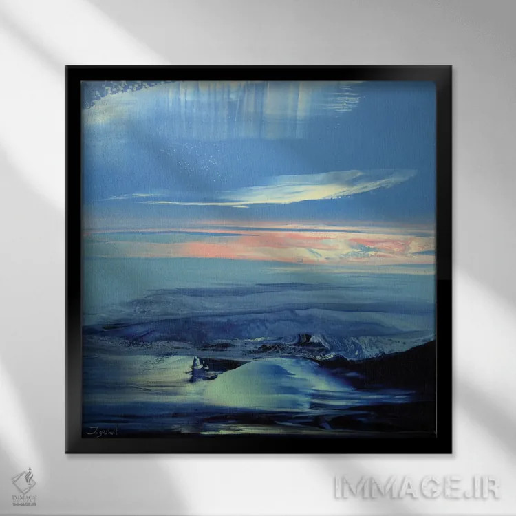 تابلو انتزاعی صدای سطح ۱ اثر جیکوب جوگاشویلی - نمای قابدار مشکی