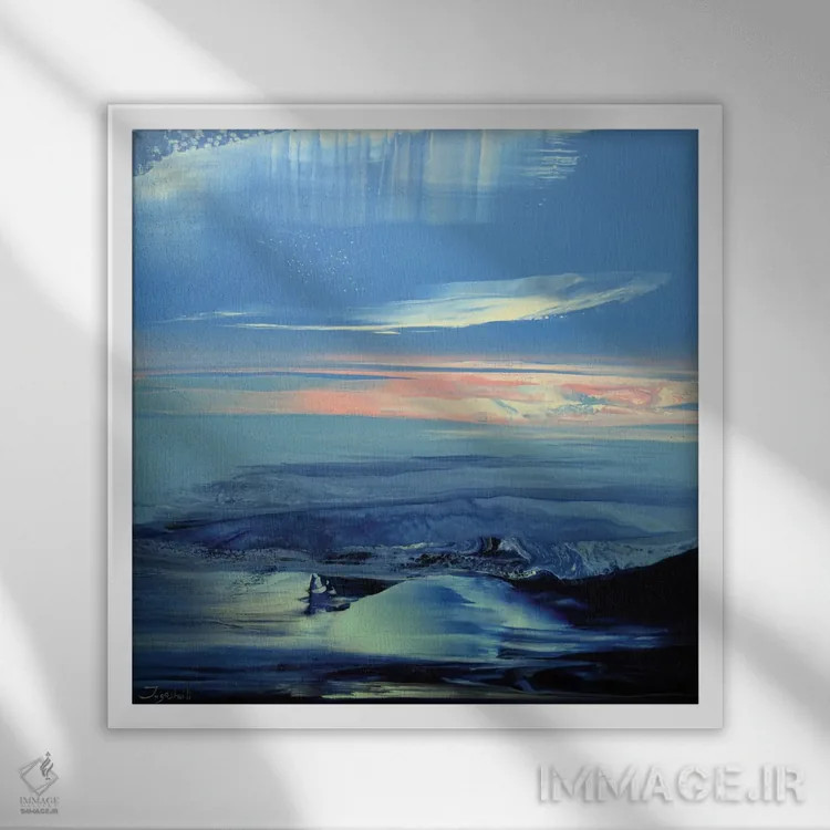 تابلو انتزاعی صدای سطح ۱ اثر جیکوب جوگاشویلی - نمای قابدار سفید