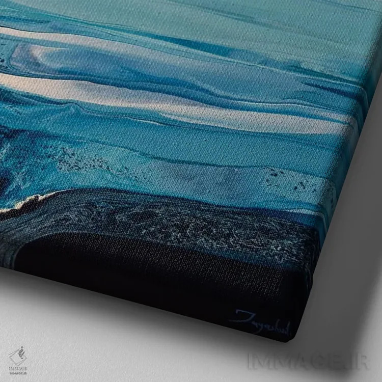 تابلو انتزاعی نور سیال ۳ اثر جیکوب جوگاشویلی - نمای نزدیک بافت بوم