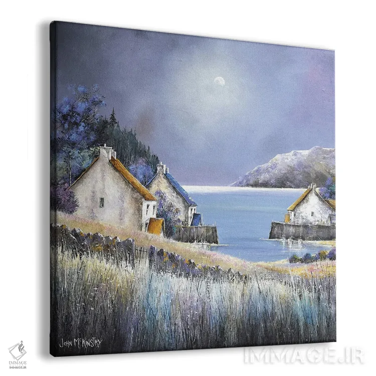 تابلو دکوراتیو ماه ساحل غربی اثر جان مک کینستری - نمای پرسپکتیو محصول