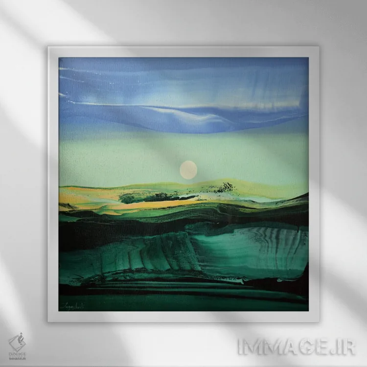 تابلو انتزاعی صدای سطح ۲ اثر جیکوب جوگاشویلی - نمای قابدار سفید