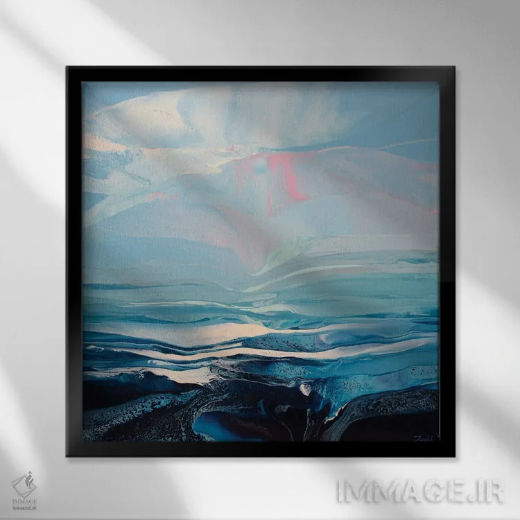 تابلو انتزاعی نور سیال ۳ اثر جیکوب جوگاشویلی - نمای قابدار مشکی