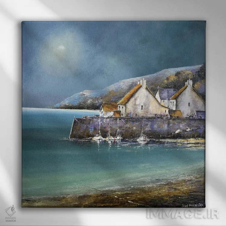 تابلو دکوراتیو ماه بندر اثر جان مک کینستری - نمای روبهرو روی دیوار