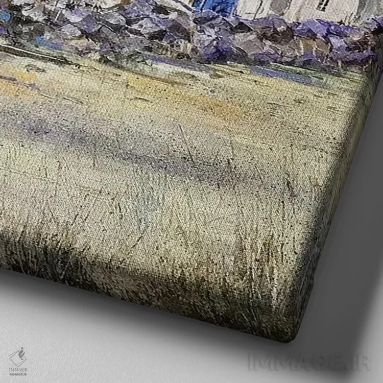 تابلو دکوراتیو جزیره اثر جان مک کینستری - نمای نزدیک بافت بوم