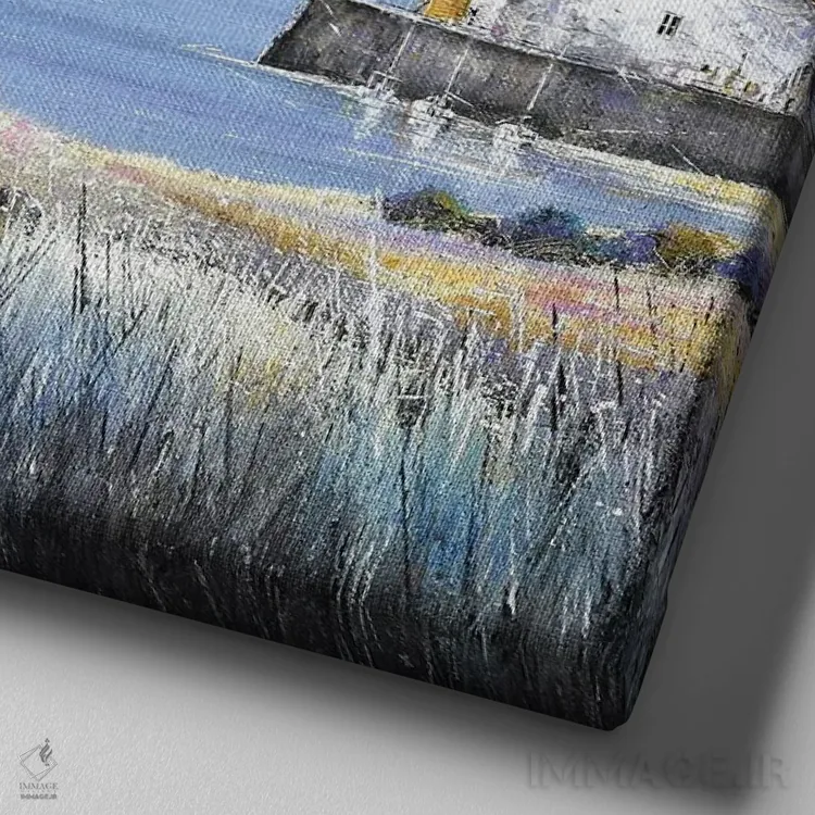 تابلو دکوراتیو ماه ساحل غربی اثر جان مک کینستری - نمای نزدیک بافت بوم