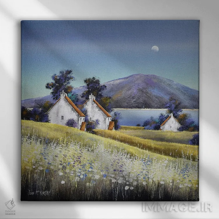 تابلو دکوراتیو رنگ های پاییز اثر جان مک کینستری - نمای روبهرو روی دیوار