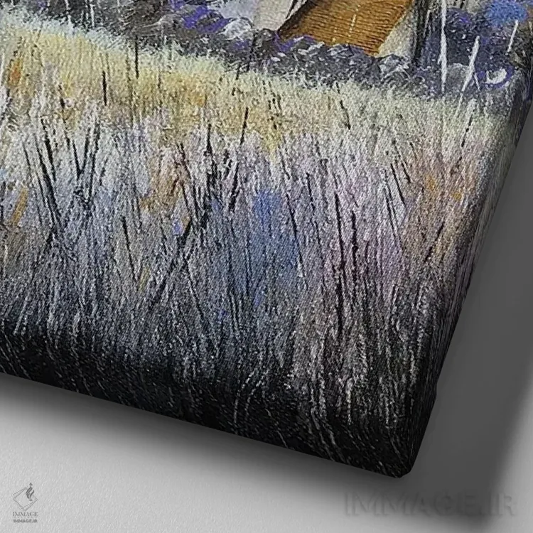 تابلو دکوراتیو نیمه نور اثر جان مک کینستری - نمای نزدیک بافت بوم