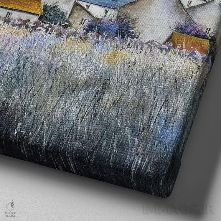 تابلو دکوراتیو تماشای خلیج اثر جان مک کینستری - نمای نزدیک بافت بوم