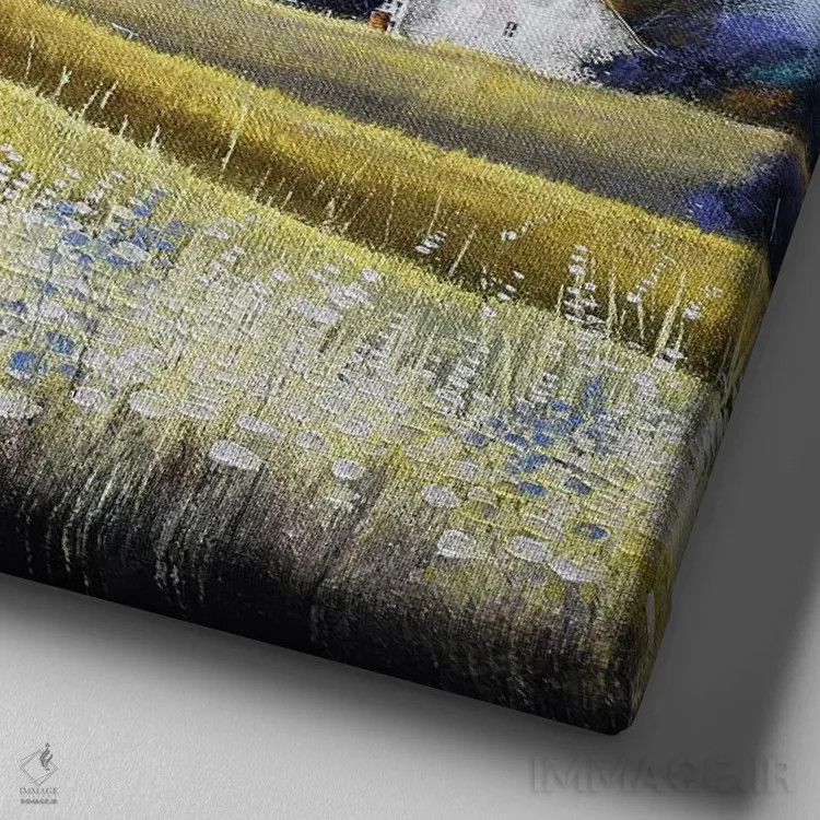 تابلو دکوراتیو رنگ های پاییز اثر جان مک کینستری - نمای نزدیک بافت بوم