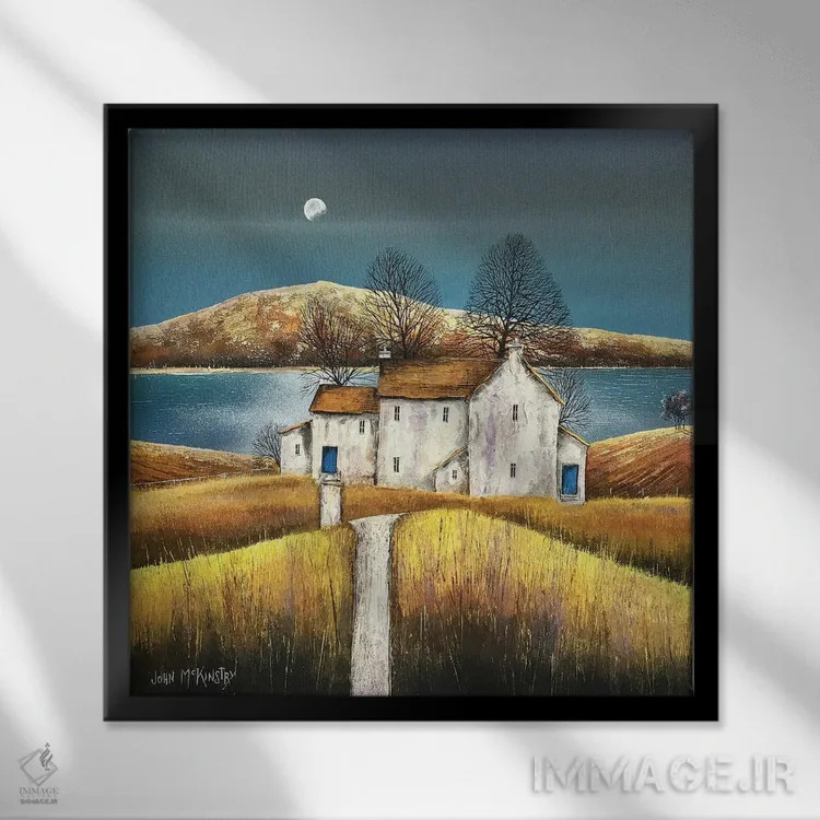 تابلو دکوراتیو خانه فرن اثر جان مک کینستری - نمای قابدار مشکی