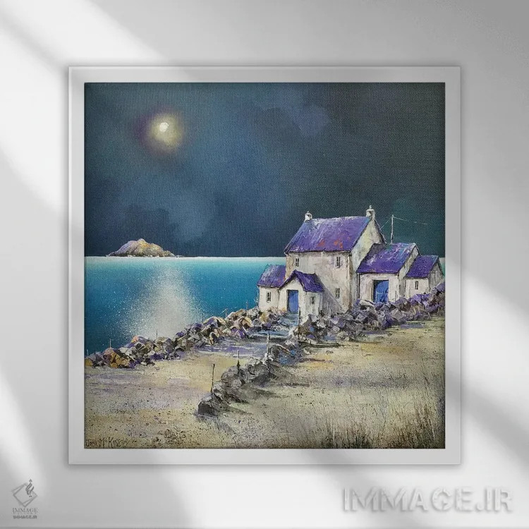 تابلو دکوراتیو جزیره اثر جان مک کینستری - نمای قابدار سفید