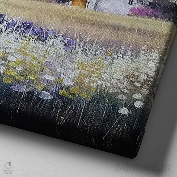 تابلو دکوراتیو نوری ملایم اثر جان مک کینستری - نمای نزدیک بافت بوم