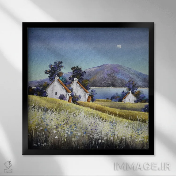 تابلو دکوراتیو رنگ های پاییز اثر جان مک کینستری - نمای قابدار مشکی