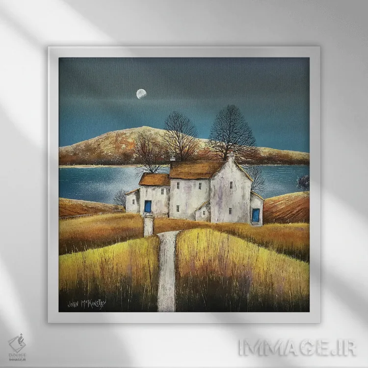 تابلو دکوراتیو خانه فرن اثر جان مک کینستری - نمای قابدار سفید