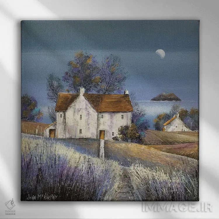 تابلو دکوراتیو خانه پاییزی اثر جان مک کینستری - نمای روبهرو روی دیوار