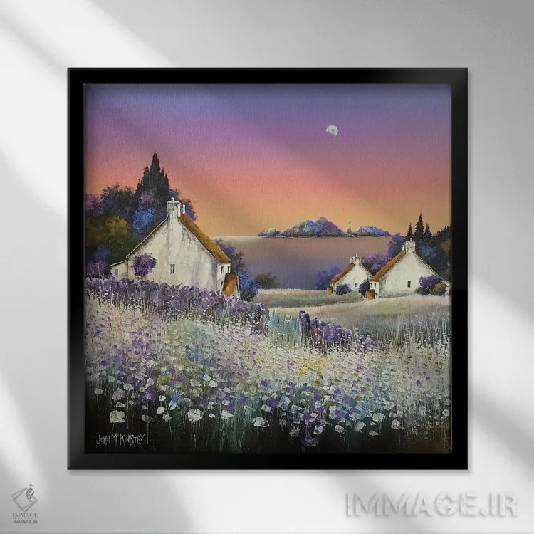 تابلو دکوراتیو نور جزیره اثر جان مک کینستری - نمای قابدار مشکی