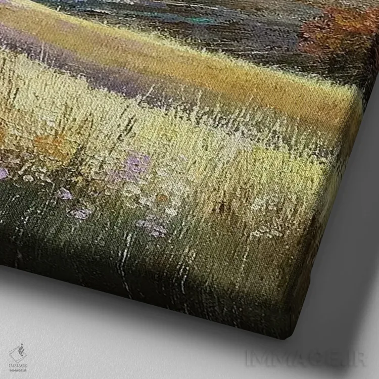 تابلو دکوراتیو نور پاییز اثر جان مک کینستری - نمای نزدیک بافت بوم