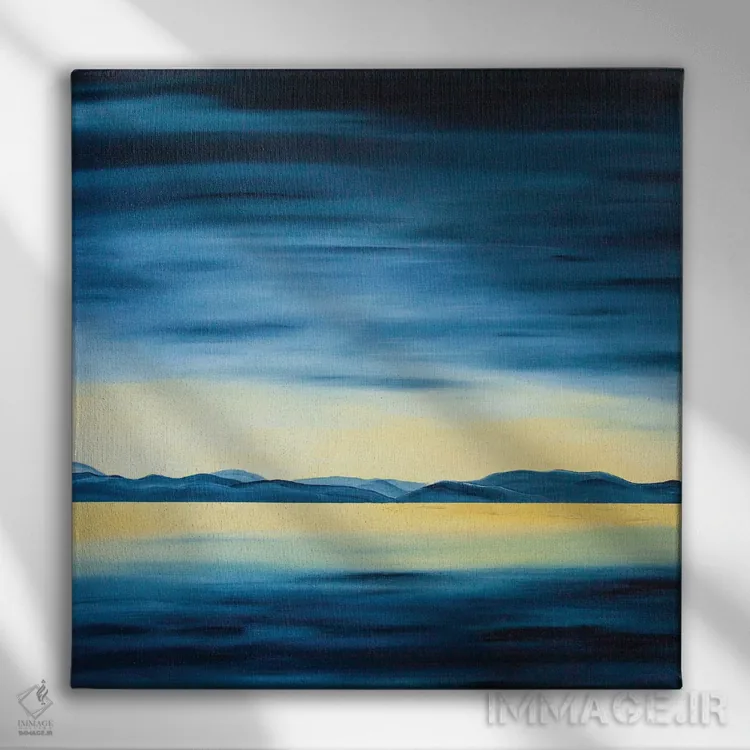 تابلو انتزاعی ساعت طلایی اثر جک استوری - نمای روبهرو روی دیوار