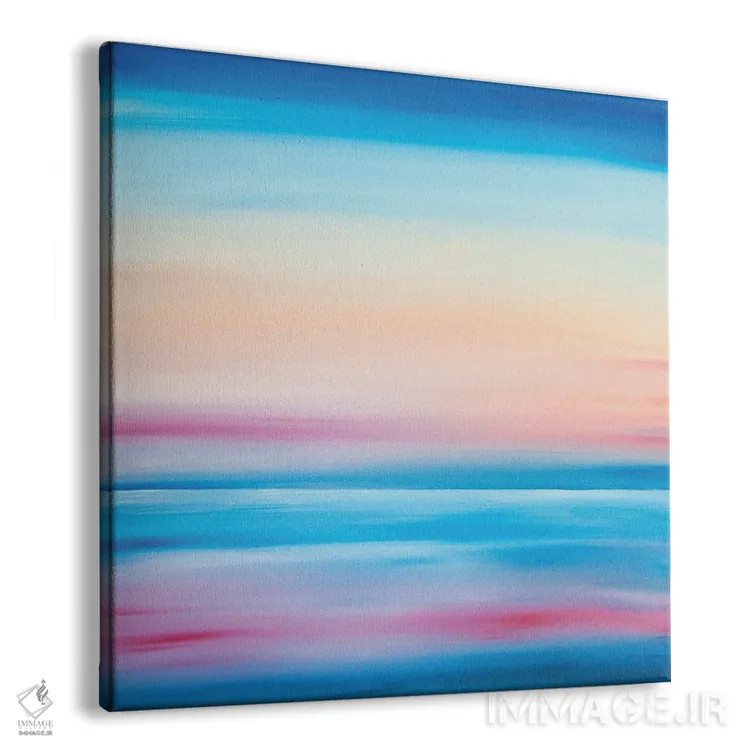 تابلو انتزاعی شفق صورتی روی آب اثر جک استوری - نمای پرسپکتیو محصول