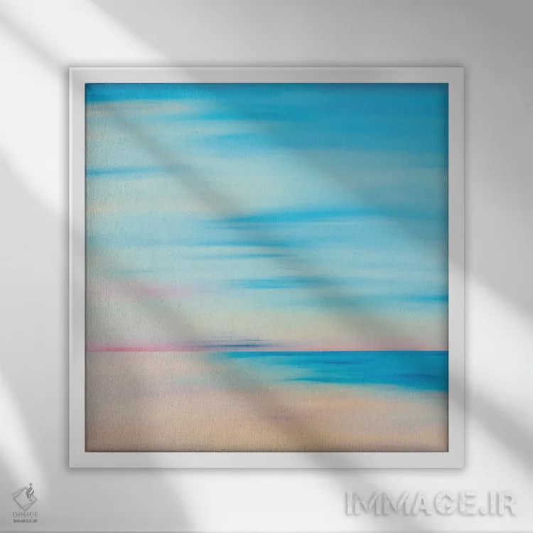 تابلو انتزاعی درخشان اثر جک استوری - نمای قابدار سفید