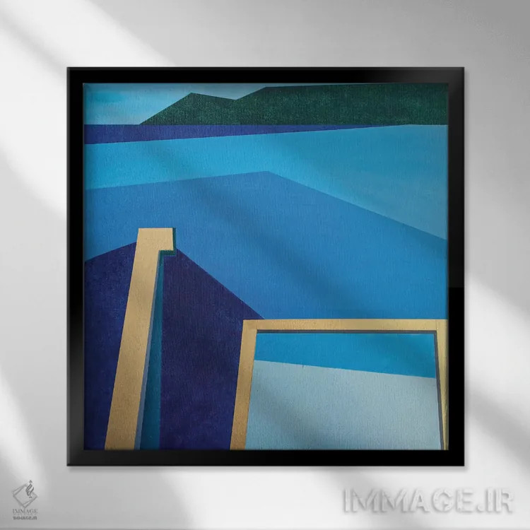 تابلو انتزاعی رویاپردازی پیت واتر اثر جک استوری - نمای قابدار مشکی