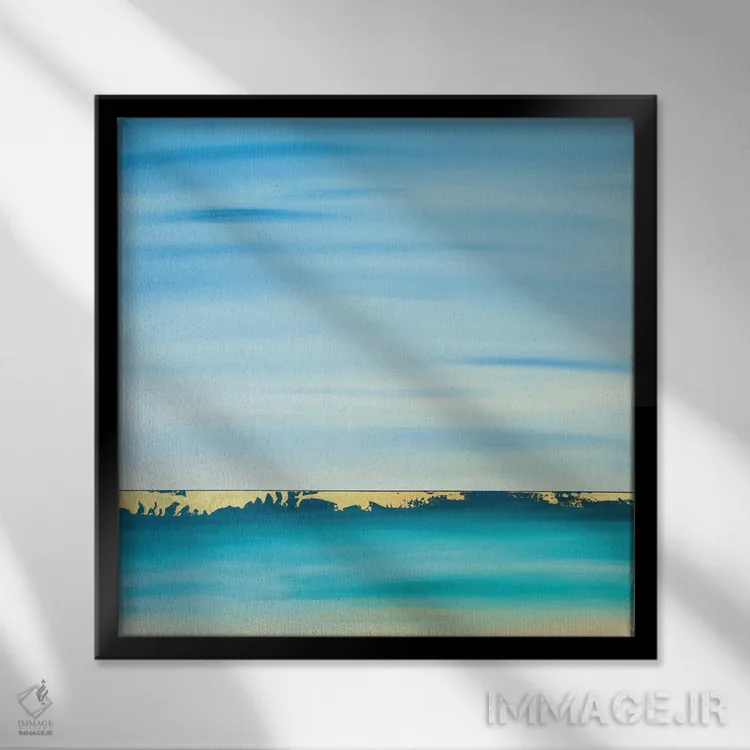 تابلو انتزاعی افق نورانی اثر جک استوری - نمای قابدار مشکی