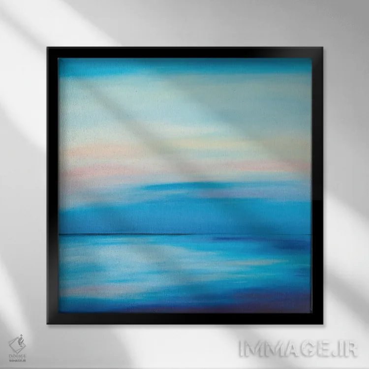 تابلو انتزاعی آسمان هایی که آب را صاف می کنند اثر جک استوری - نمای قابدار مشکی