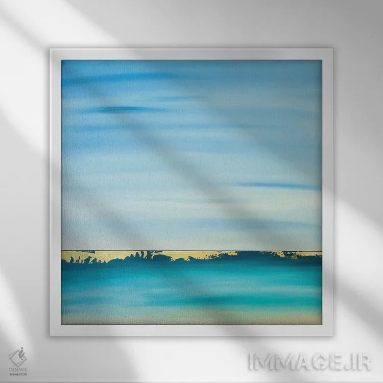 تابلو انتزاعی افق نورانی اثر جک استوری - نمای قابدار سفید
