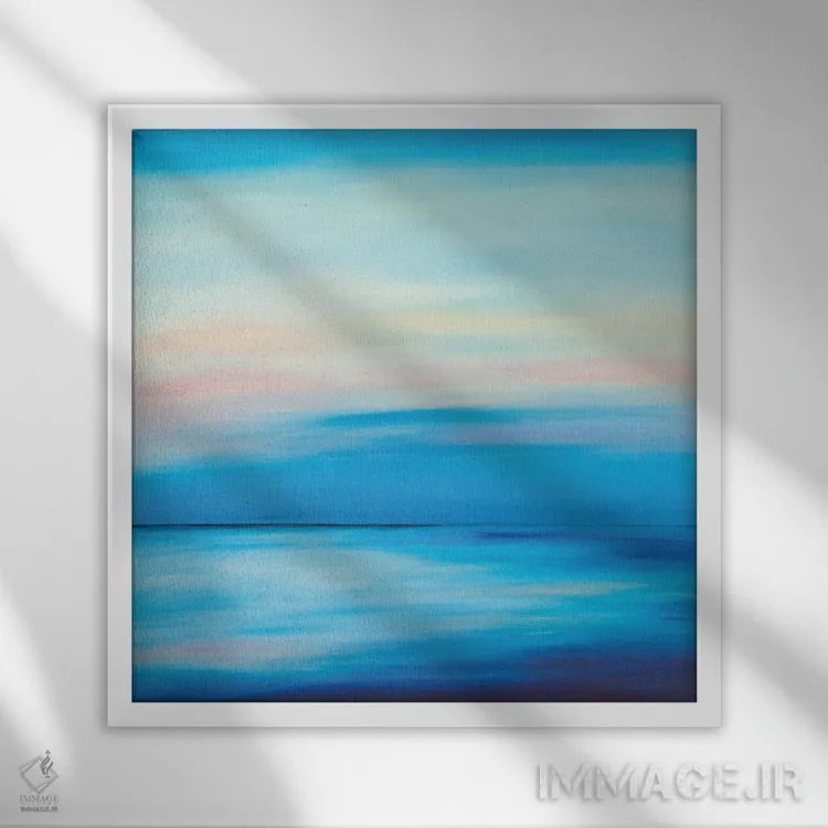تابلو انتزاعی آسمان هایی که آب را صاف می کنند اثر جک استوری - نمای قابدار سفید