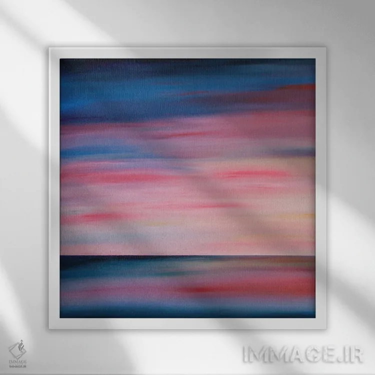 تابلو انتزاعی آب آغوش گیر اثر جک استوری - نمای قابدار سفید