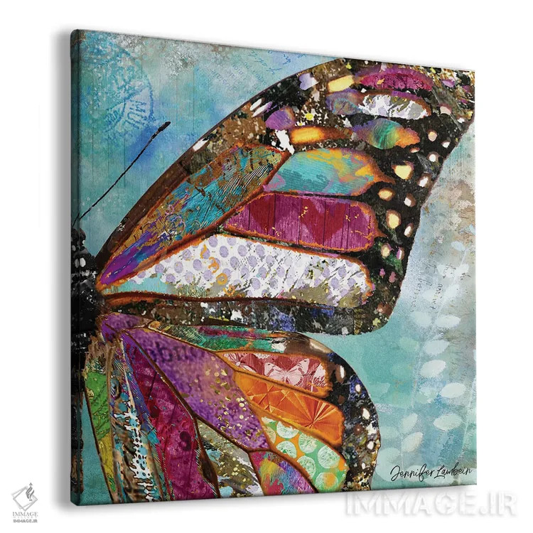 تابلو دکوراتیو بال پروانه رویای جنگلی ۲۴ در ۲۴ اثر جنیفر لمباین - نمای پرسپکتیو محصول