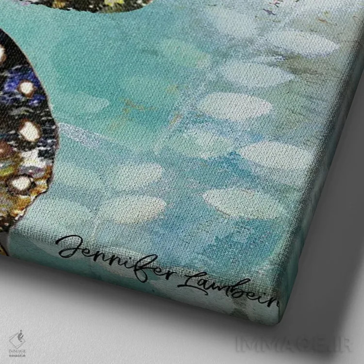 تابلو دکوراتیو بال پروانه رویای جنگلی ۲۴ در ۲۴ اثر جنیفر لمباین - نمای نزدیک بافت بوم