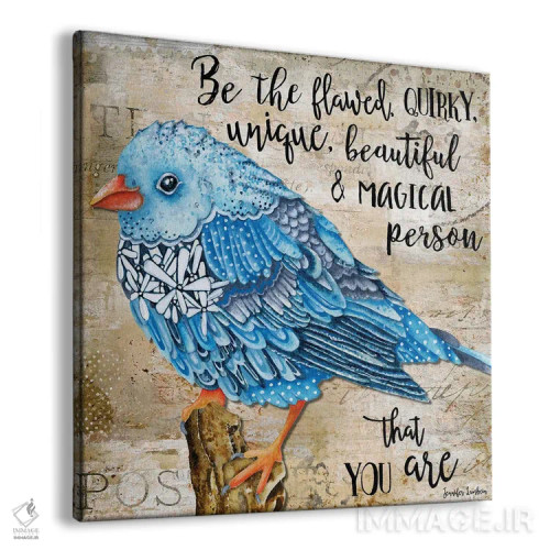 تابلو دکوراتیو پرنده گل دار ناقص باش اثر جنیفر لمباین - نمای پرسپکتیو محصول