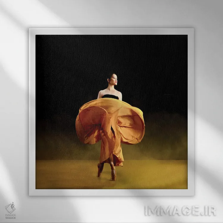 تابلو دکوراتیو رقاصان باله اثر آگوس آدریانا - نمای قابدار سفید