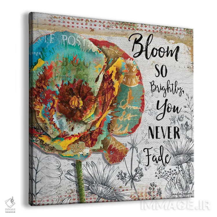 تابلو دکوراتیو گل شکوفا و درخشان اثر جنیفر لمباین - نمای پرسپکتیو محصول