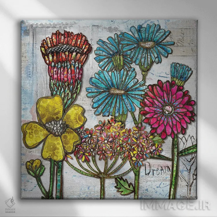 تابلو دکوراتیو باغ رویایی اثر جنیفر لمباین - نمای روبهرو روی دیوار