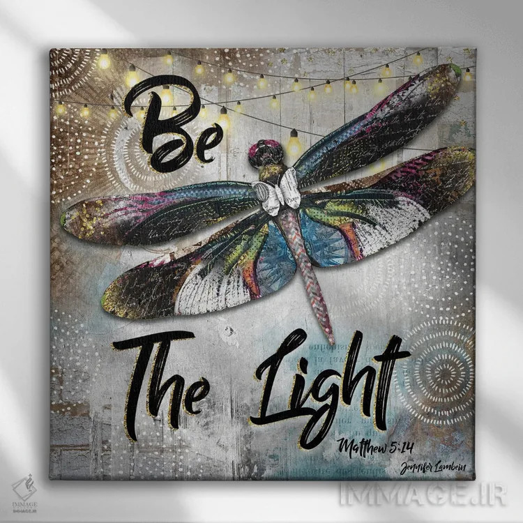 تابلو دکوراتیو سنجدک نورانی باش اثر جنیفر لمباین - نمای روبهرو روی دیوار