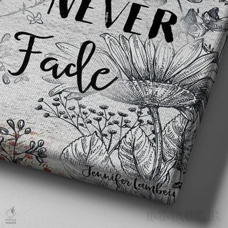 تابلو دکوراتیو گل شکوفا و درخشان اثر جنیفر لمباین - نمای نزدیک بافت بوم