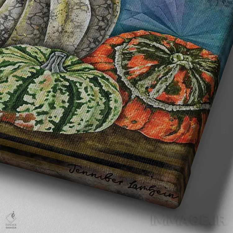 تابلو دکوراتیو قدردان همه چیز باش اثر جنیفر لمباین - نمای نزدیک بافت بوم