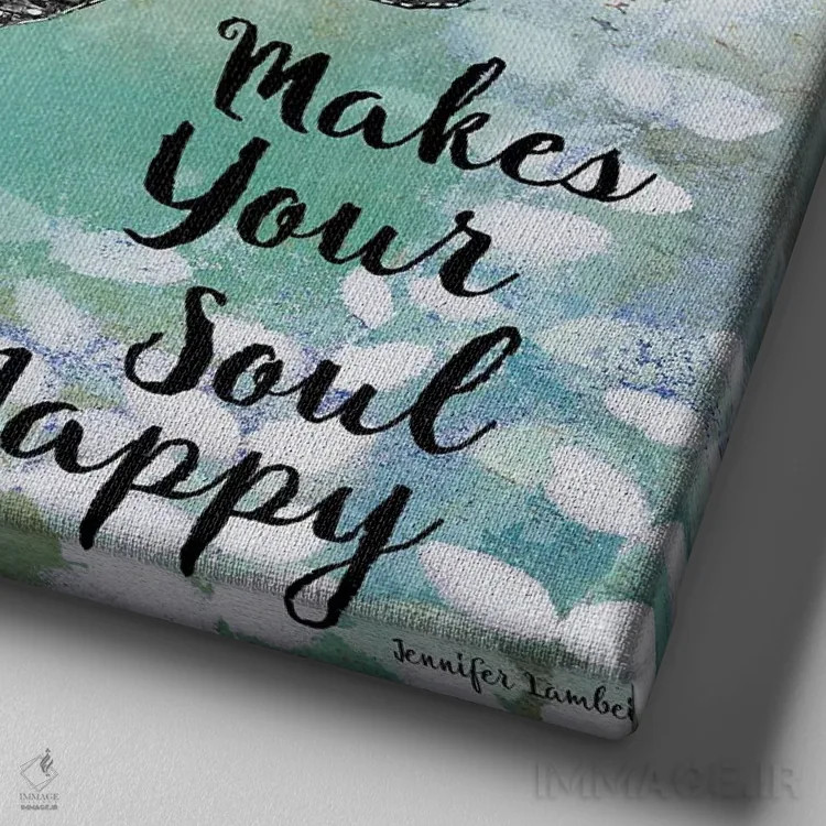 تابلو دکوراتیو زمان بگذار برای پروانه ها اثر جنیفر لمباین - نمای نزدیک بافت بوم